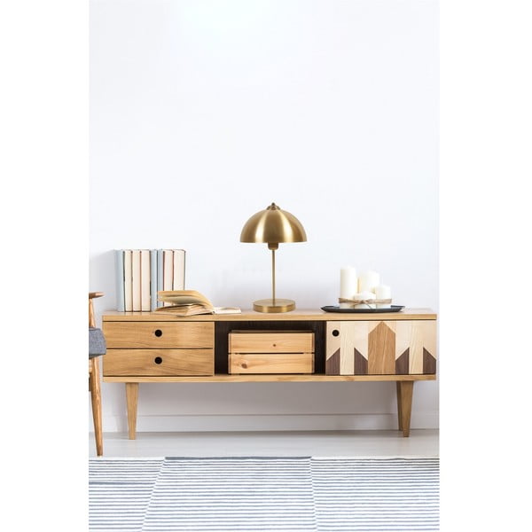 Stolna lampa u zlatnoj boji s metalnim sjenilom (visina 40 cm) Lungo – Opviq lights-image-2