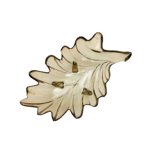 Siva zdjela od recikliranog stakla Mauro Ferretti Leaf, 33 x 20 cm-image-4