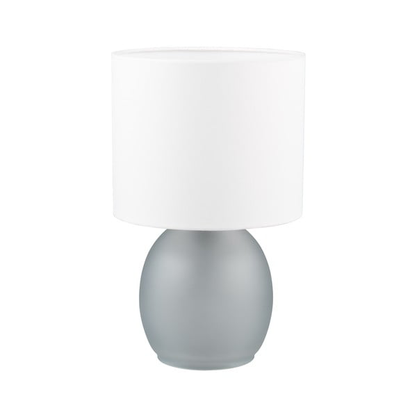 Bijela/u srebrnoj boji stolna lampa s tekstilnim sjenilom (visina 29 cm) Vela – Trio