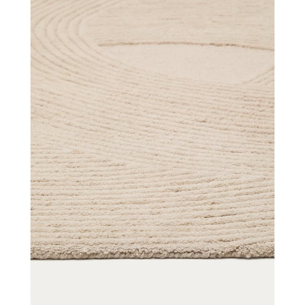 Krem ručno rađen vunen tepih 160x230 cm Domm – Kave Home-image-2