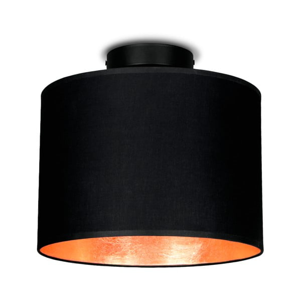 Crna stropna lampa s detaljima u boji bakra Sotto Luce Mika, ⌀ 25 cm