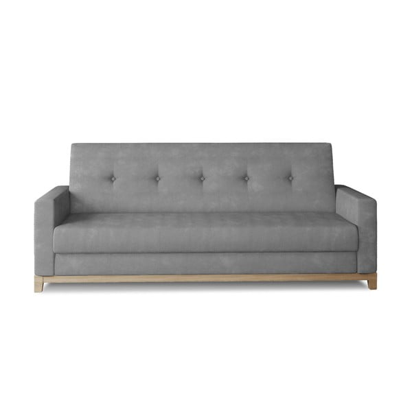 Svijetlo siva baršunasti sklopiva/s prostorom za odlaganje sofa 216 cm Selene – ELTAP