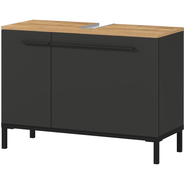 Tamno sivi ormarić za umivaonik u dekoru hrasta 80x59 cm Yonkers - Germania-image-3