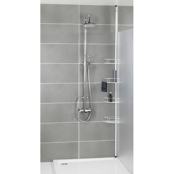 Bijela teleskopska kupaonska polica od nehrđajućeg čelika kutna Dolcedo – Wenko-image-1