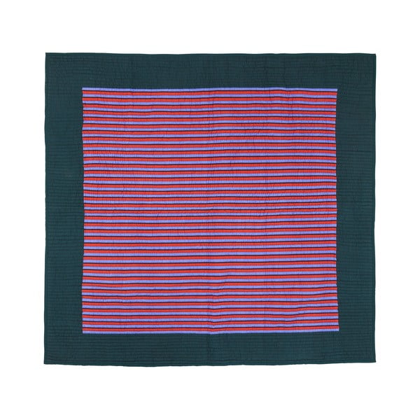 Zeleno-ljubičasti pamučni prekrivač za bračni krevet 260x260 cm Twist - Hübsch