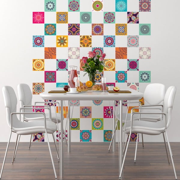 Set od 60 ukrasnih naljepnica za zid Ambiance Flow, 15 x 15 cm-image-4