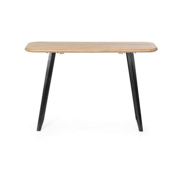 Crni/u svijetloj prirodnoj boji pomoćni stol sa stolnom pločom od drveta manga 40x130 cm Nashik – Bizzotto-image-2