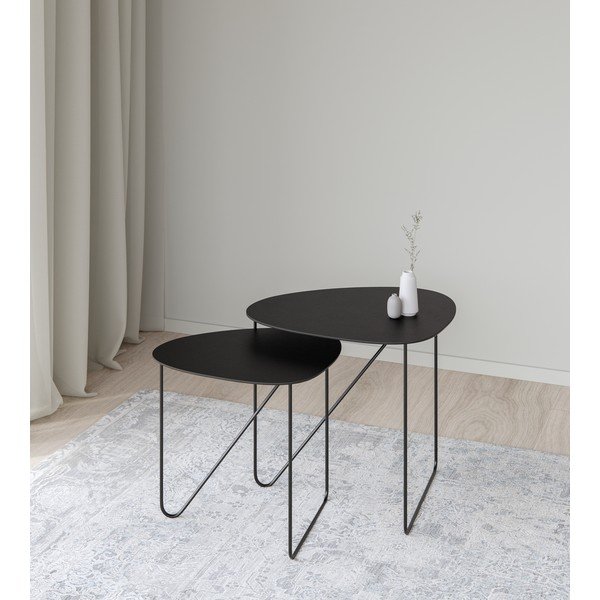 Crni metalni stolić za kavu 44x50 cm Curve L Bull – LIND DNA-image-2