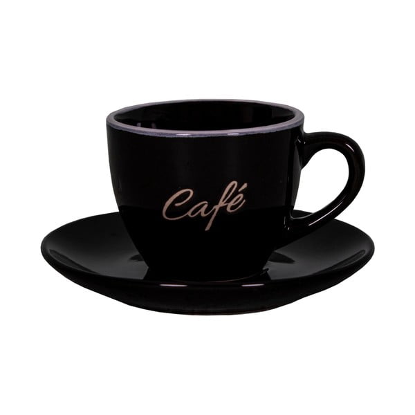 Crna zemljana šalica za espresso Bistro - café - Antic Line