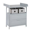Siva dječja komoda s promjenjivim stolom 87x100x75 cm Hamburg – Roba