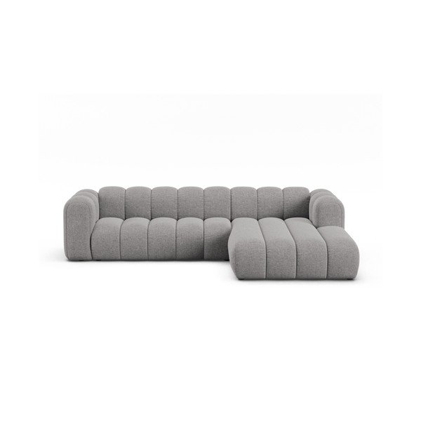 Siva kutna garnitura od šenila (s desnim kutom/s ležaljkom) Lupine – Micadoni 