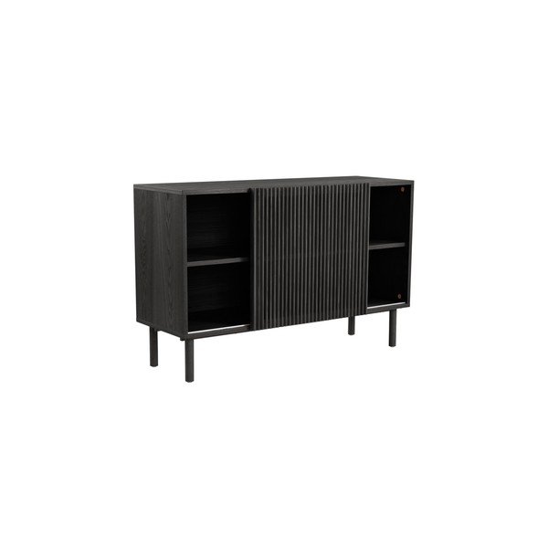 Crni ormarić u dekoru jasena s kliznim vratima 124x80x45 cm Sion – Jotex-image-2