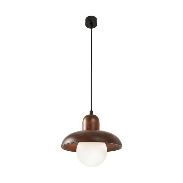 Smeđa viseća svjetiljka s drvenim sjenilom ø 25 cm Elsa – Opviq lights