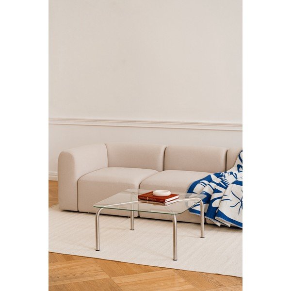 Stolić za kavu sa staklenom pločom stola u srebrnoj boji 60x80 cm Uku – noo.ma-image-1