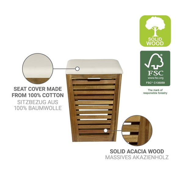 Drvena košara za rublje u tamnoj prirodnoj boji 55 l Fondi – Wenko-image-2