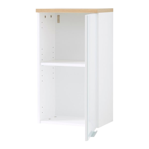 Bijeli viseći kupaonski ormarić u dekoru hrasta 39x69 cm Pescara – Germania-image-2