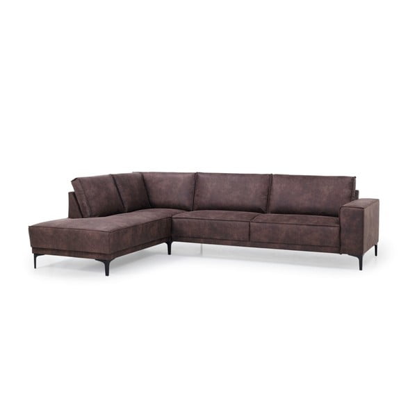 Smeđa kutna garnitura od imitacije kože (s lijevim kutom) Copenhagen – Scandic-image-2