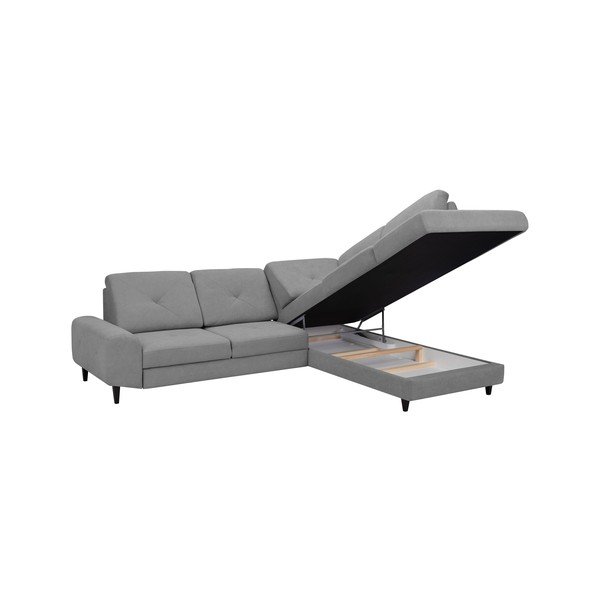 Svijetlosivi kutni kauč na razvlačenje s prostorom za odlaganje Windsor &amp; Co Sofas, desni kut Beta-image-4