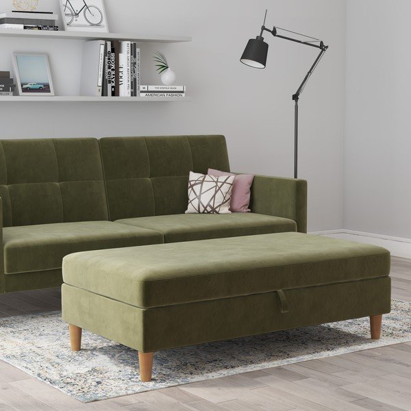 Zeleni baršunast tabure Lilly – Støraa-image-3