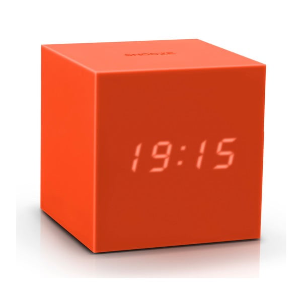 Narančasta LED budilica Gingko Gravity Cube