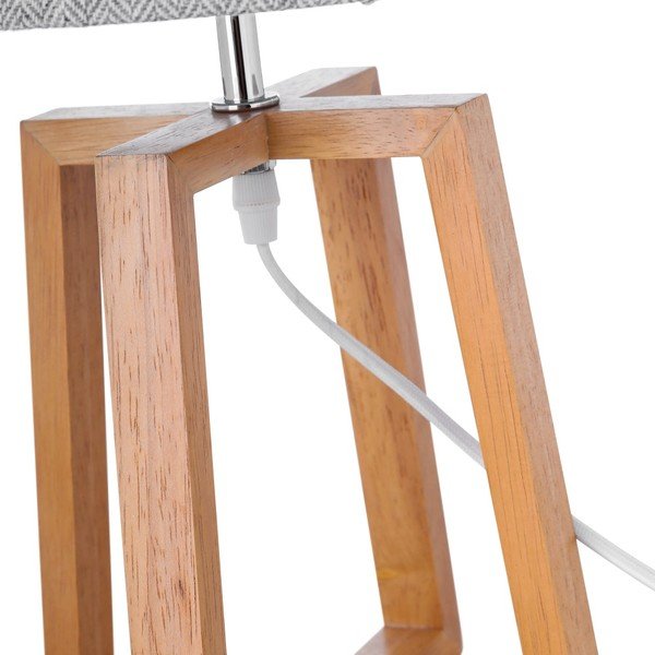Siva/smeđa stolna lampa od masivnog drveta s tekstilnim sjenilom (visina 44 cm) – Casa Selección-image-3
