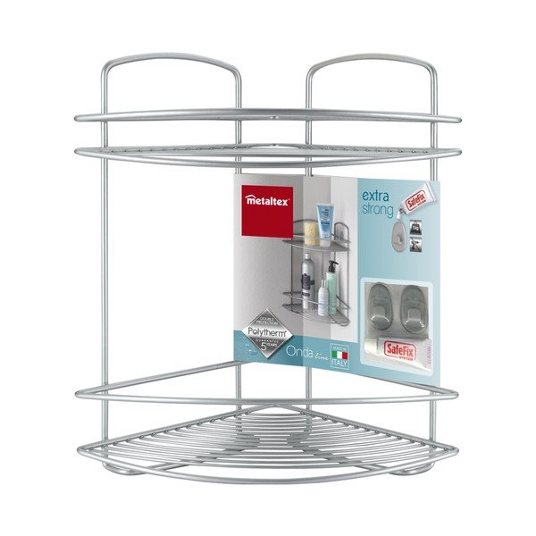 Kutna polica za tuš na dva kata Metaltex Onda Corner-image-1