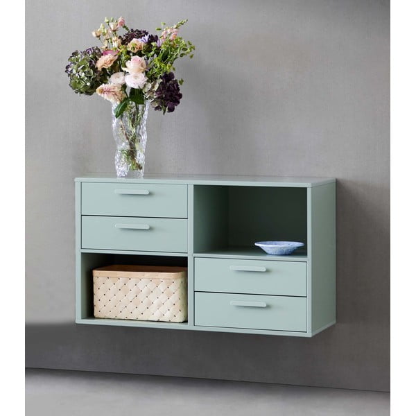 Zelena zidna komoda s 4 ladice Keep by Hammel-image-1