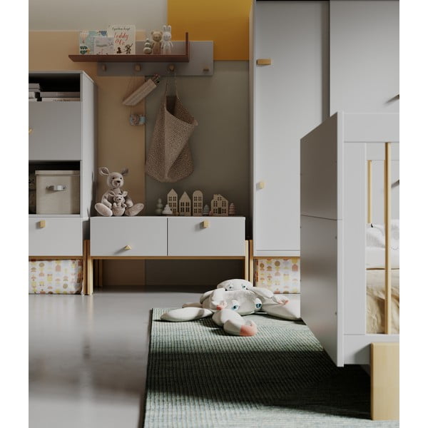 Svijetlo siva niska dječja komoda 100x25 cm Cube - Pinio-image-1