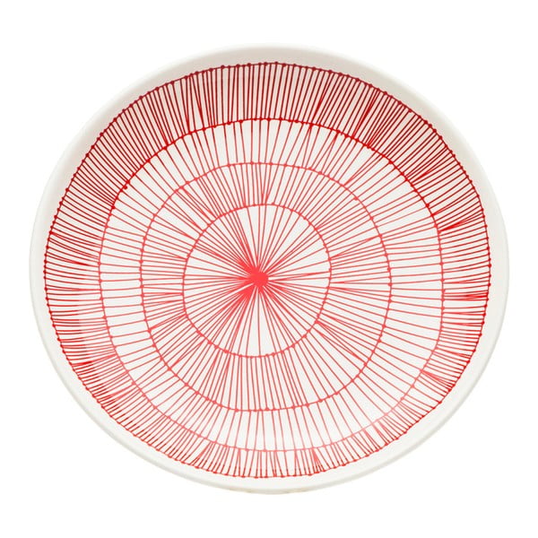 Crveni zemljani tanjur Kare Design Net, Ø 21 cm