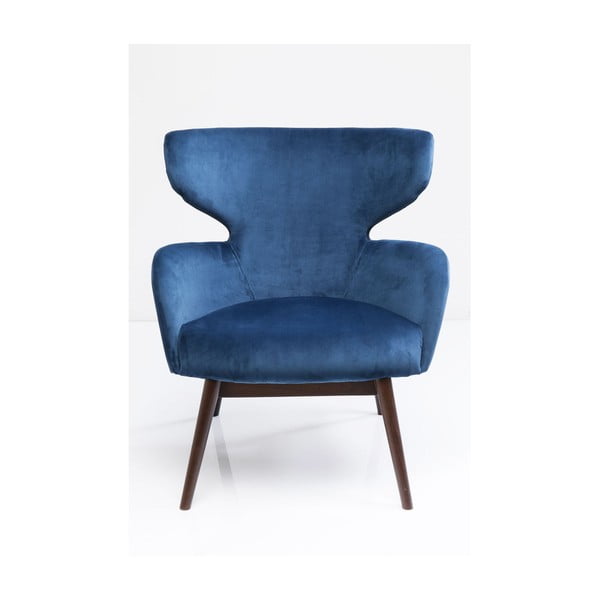Plava fotelja za uši Kare Design Aroha Velvet-image-1