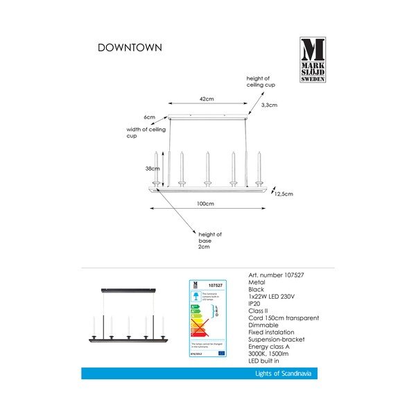Crna viseća svjetiljka Markslöjd Downtown-image-2