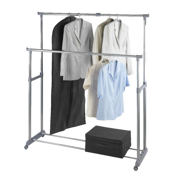 Sivi metalni teleskopski mobilni stalak za odjeću Twin - Wenko-image-3