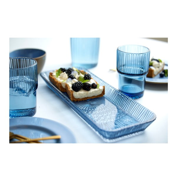 Plavi stakleni tanjur za posluživanje 14x38 cm Kusintha – Bitz-image-1