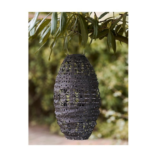 Tamno siva LED lanterna sa solarnim panel za eksterijer (visina 40 cm) Foxdale – House Nordic-image-1