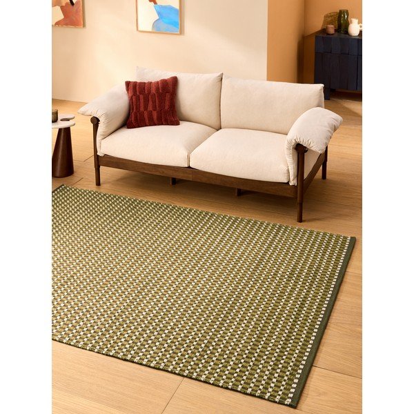 Kaki zeleni ručno rađen tepih od mješavine vune 200x290 cm Ember – MADE-image-1