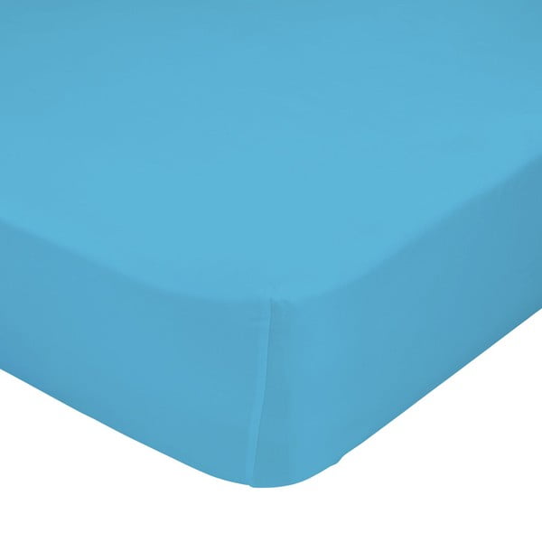 Tirkizno plava elastična plahta od čistog pamuka, 60 x 120 cm