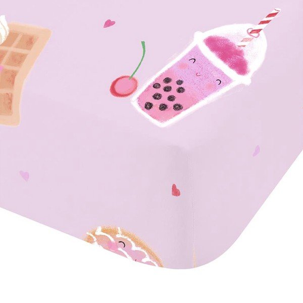 Ružičasta dječja plahta s gumom za krevet za jednu osobu 90x190 cm Sweet Treats – Catherine Lansfield