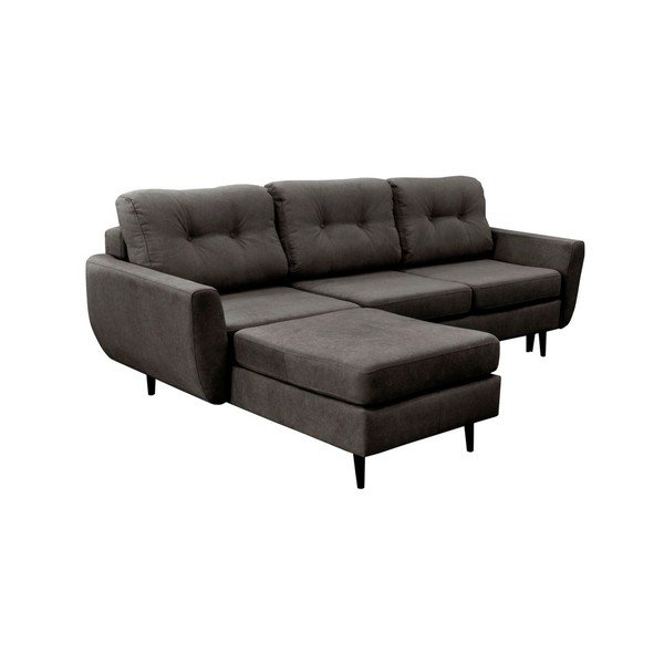 Tamno siva kutna garnitura na razvlačenje s crnim nogama Mazzini Sofas Hortensia, lijevi kut-image-1