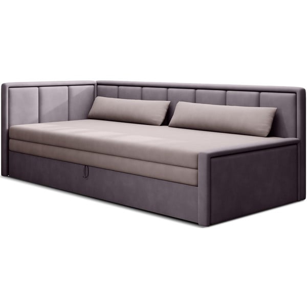 Ružičasta sklopiva/s prostorom za odlaganje sofa od šenila 214 cm Fulgeo – ELTAP