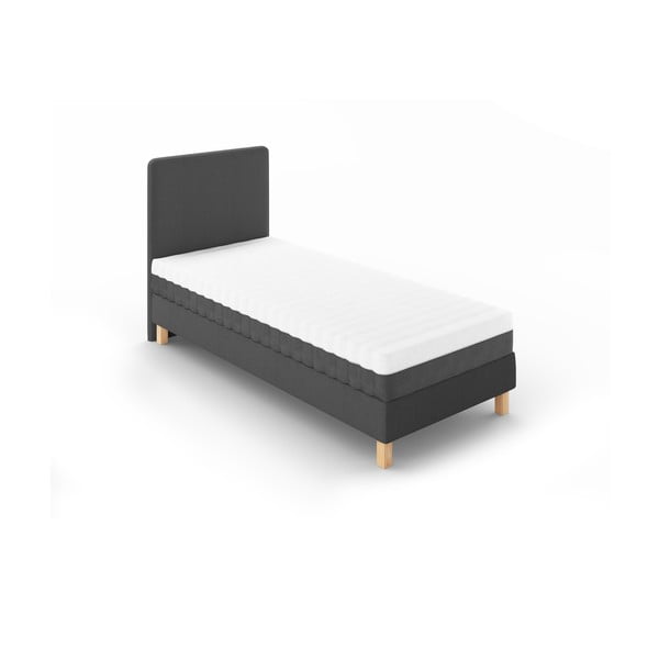 Tamno sivi tapecirani krevet s podnicom 90x200 cm Lotus – Cosmopolitan Design-image-1
