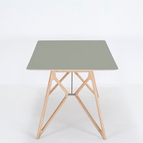 Blagovaonski stol od punog hrasta sa zelenom pločom Gazzda Tink, 220 x 90 cm-image-3