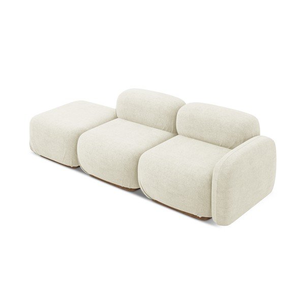 Krem ležaljka od bouclé tkanine (s lijevim kutom) Ailani – Makamii-image-3