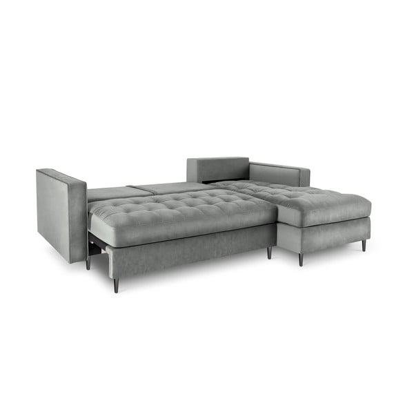 Svijetlosiva baršunasta kutna garnitura Milo Casa Santo, desni kut-image-4