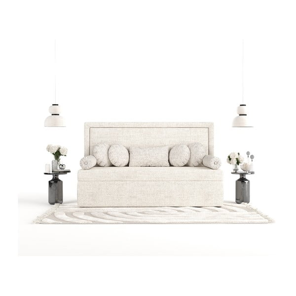 Krem tapecirani krevet 90x200 cm Scala – Maison de Rêve-image-4