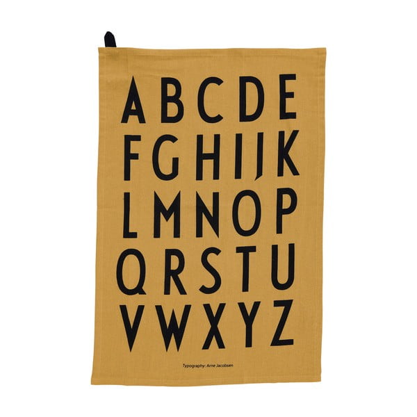Žuta pamučna kuhinjska krpa Design Letters Alphabet, 40 x 60 cm