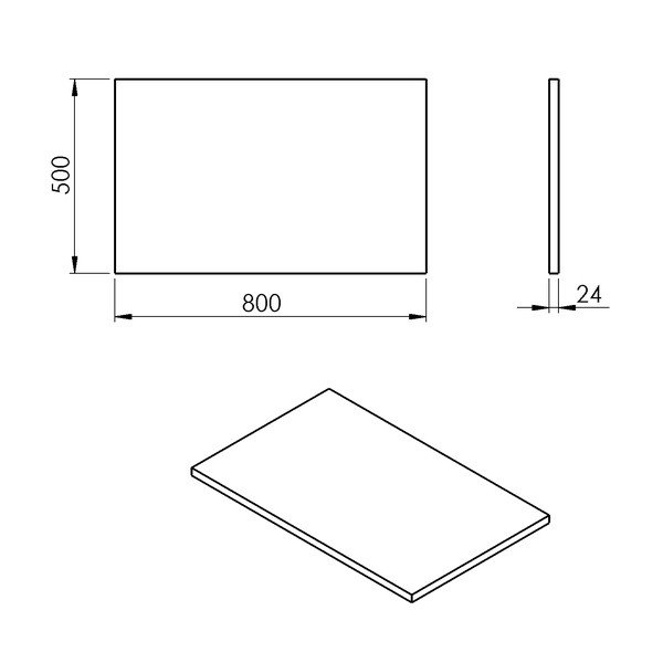 Bijela ploča za ispod umavionika 80x50 cm Plato – Sapho-image-2