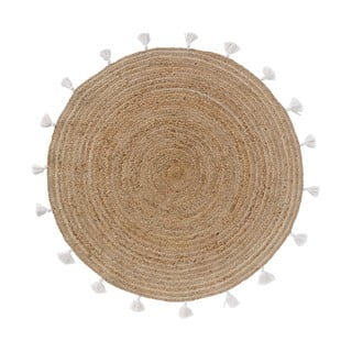 Bijeli/u prirodnoj boji okrugli tepih ø 120 cm Shira – douceur d'intérieur