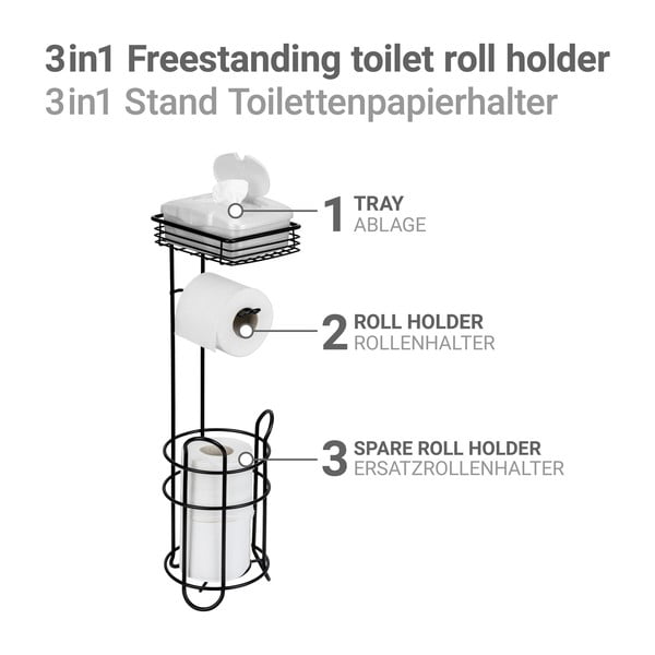 Crni željezan držač za WC papir – Wenko-image-3