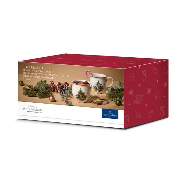 Set od 2 šalice od bijelog porculana s božićnim motivom Villeroy & Boch X-mas tree-image-2