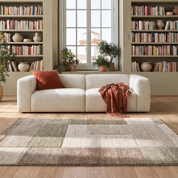 Kaki zeleni/bež tepih 160x235 cm Teva – Universal-image-1